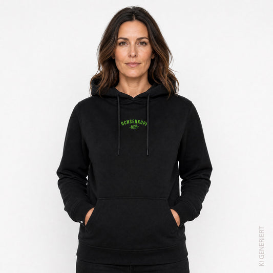 Bikepark 1024 Just Trails - Schwarzer Hoodie mit Druck und Stick