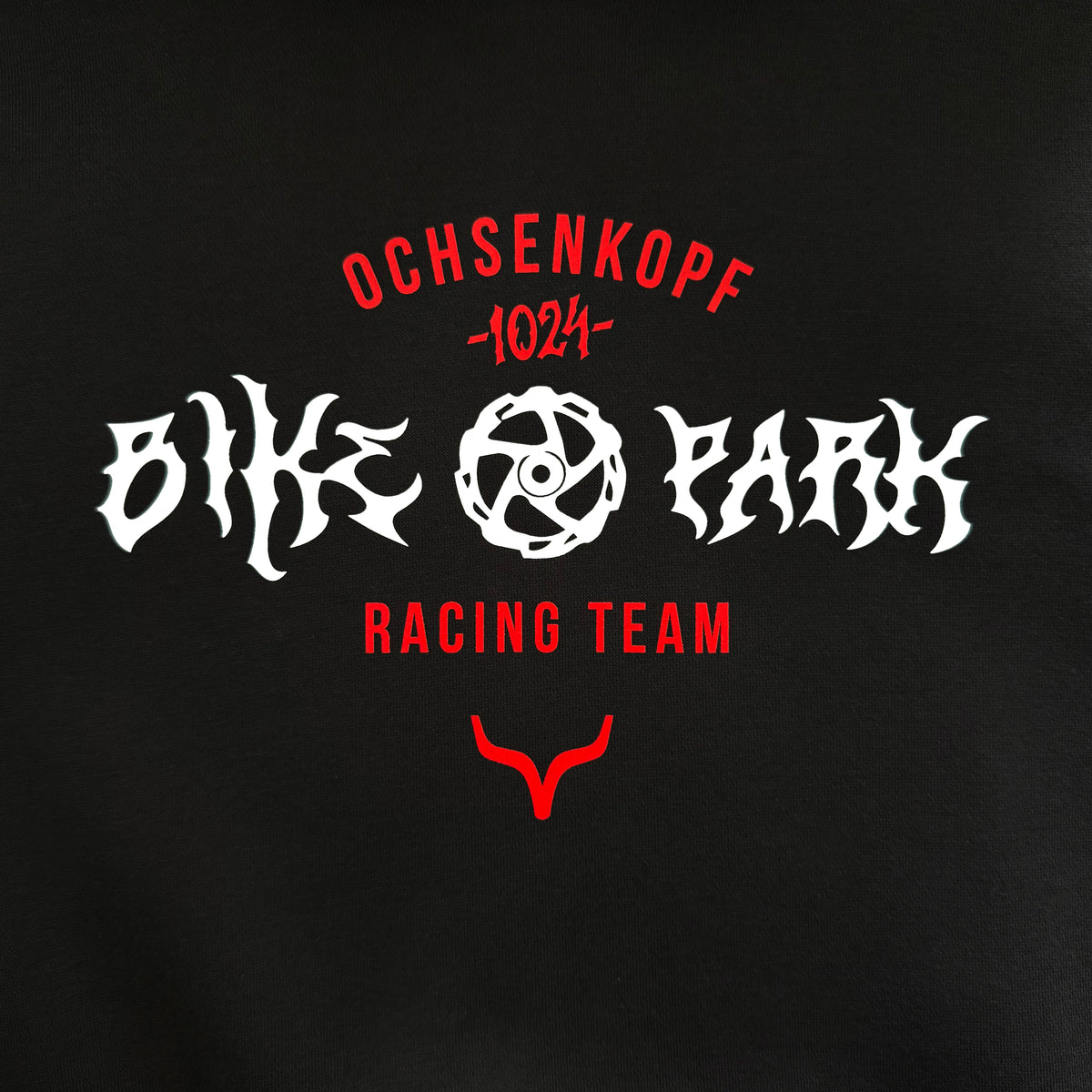 Bikepark 1024 Racing Team - Schwarzes T-Shirt mit Druck