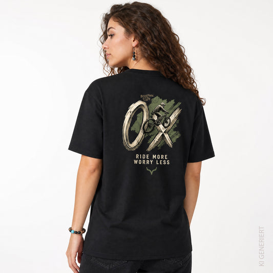 Bikepark 1024 OXenkopf - Schwarzes T-Shirt mit Druck und Stick