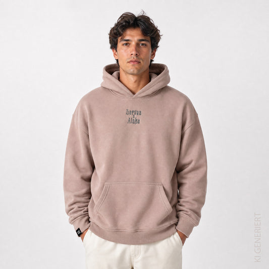 Tikki Servus Aloha - Hoodie mit grauem Stick vorne und farbigem Stick hinten