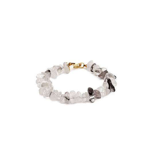 Armband mit Rauchquarz und Bergkristall