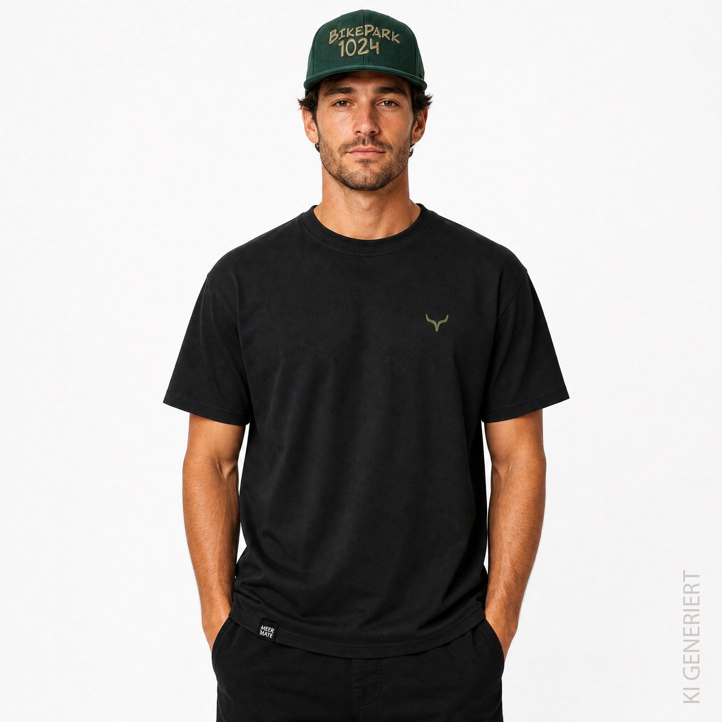 Bikepark 1024 OXenkopf - Schwarzes T-Shirt mit Druck und Stick