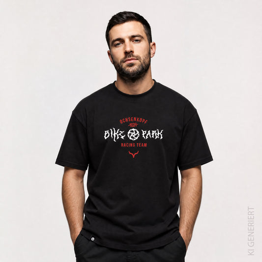 Bikepark 1024 Racing Team - Schwarzes T-Shirt mit Druck