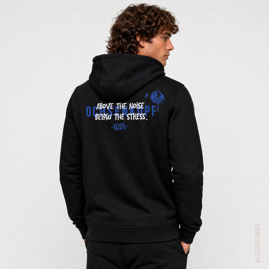 Bikepark 1024 Above & Below - Schwarzer Hoodie mit Druck und Stick