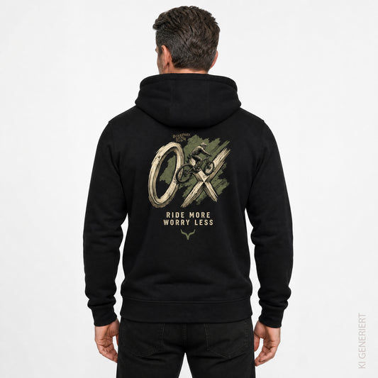 Bikepark 1024 OXenkopf - Schwarzer Hoodie mit Druck und Stick