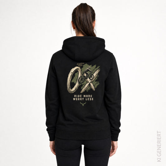 Bikepark 1024 OXenkopf - Schwarzer Hoodie mit Druck und Stick
