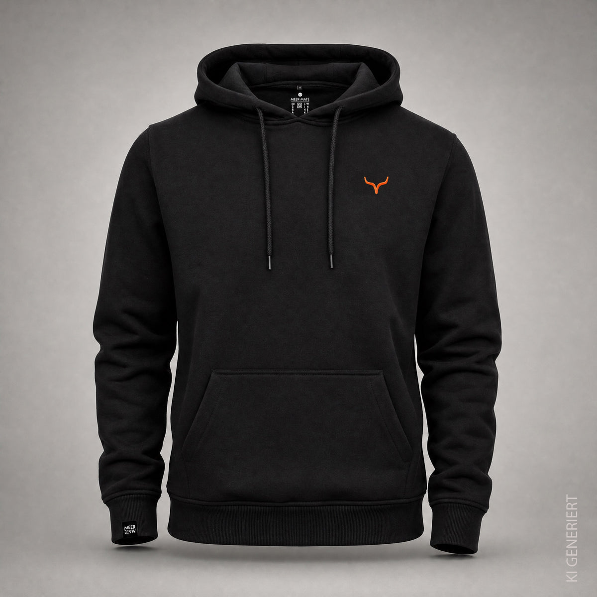 Fichtelgebirge Bull - Schwarzer Hoodie mit Druck und Stick