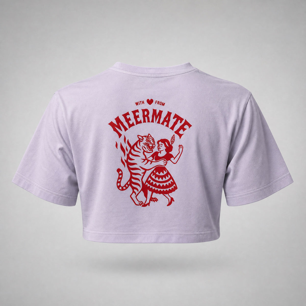 Crop Top - Fliederfarbenes Shirt Dancer mit Druck und Stick