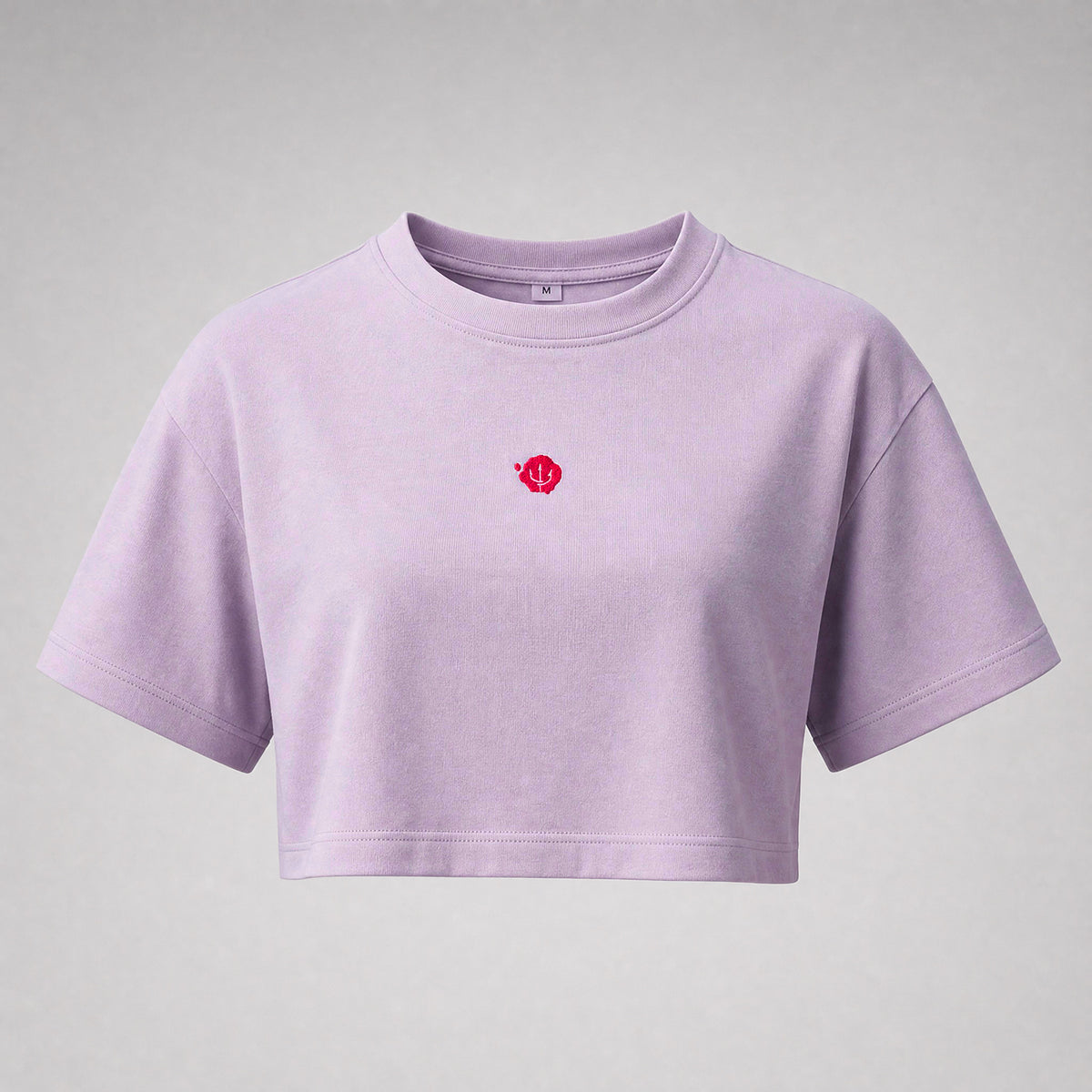 Crop Top - Fliederfarbenes Shirt Dancer mit Druck und Stick
