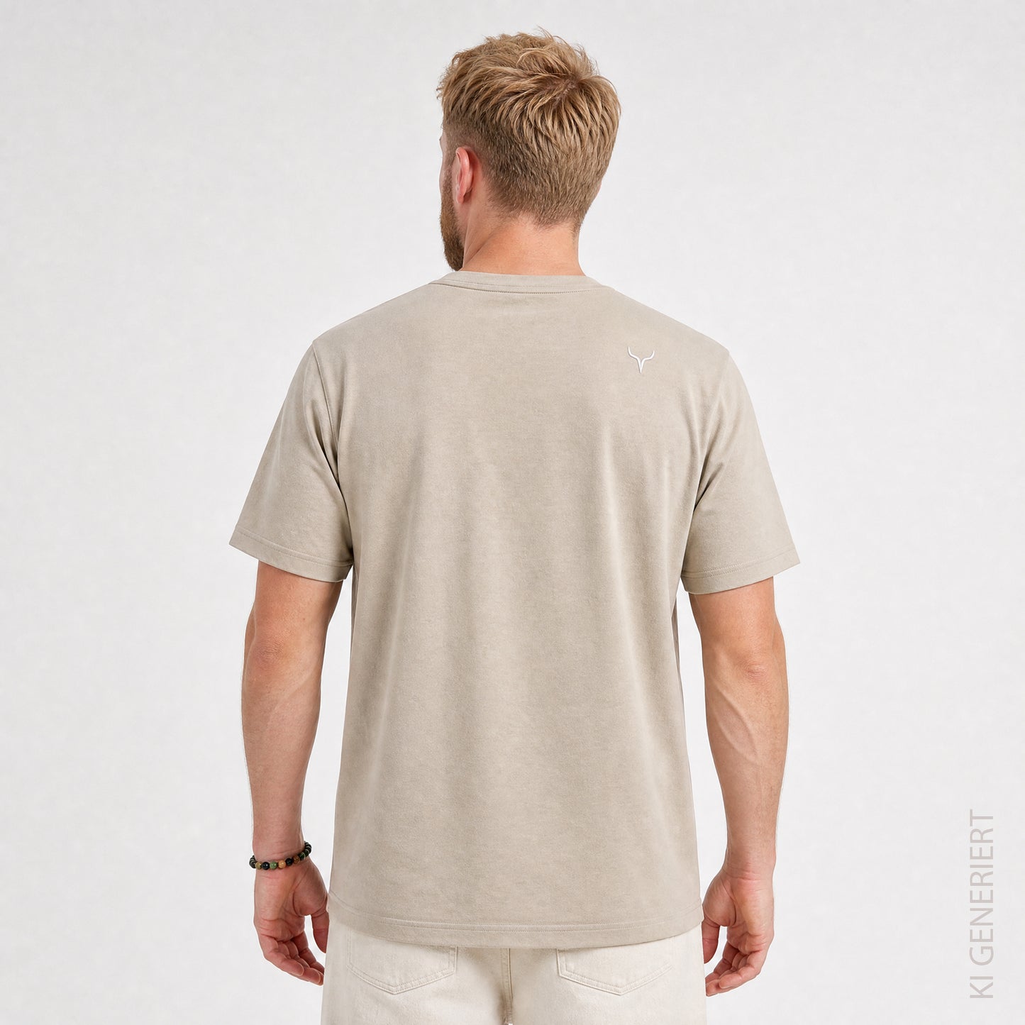 Fichtelgebirge Briefmarken - Beiges T-Shirt bestickt