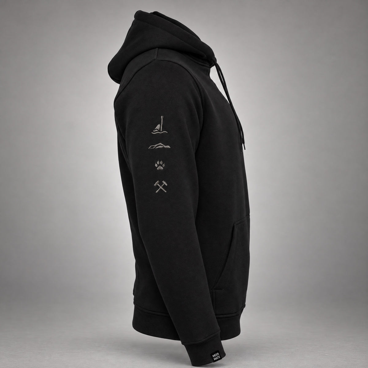 Fichtelgebirge Active - Schwarzer Hoodie mit Stick