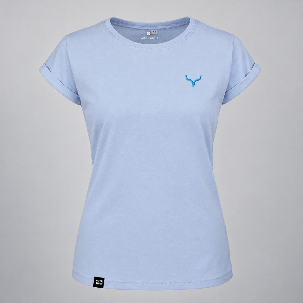 Fichtelgebirge Happy Place - Hellblaues Damen T-Shirt mit Druck und Stick