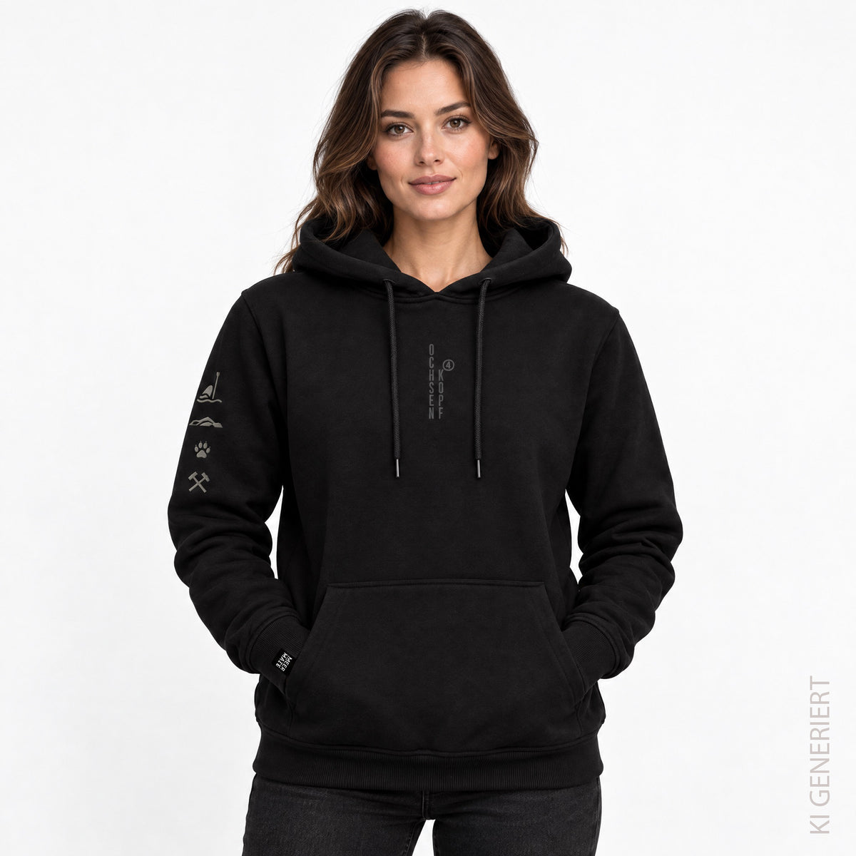 Fichtelgebirge Active - Schwarzer Hoodie mit Stick