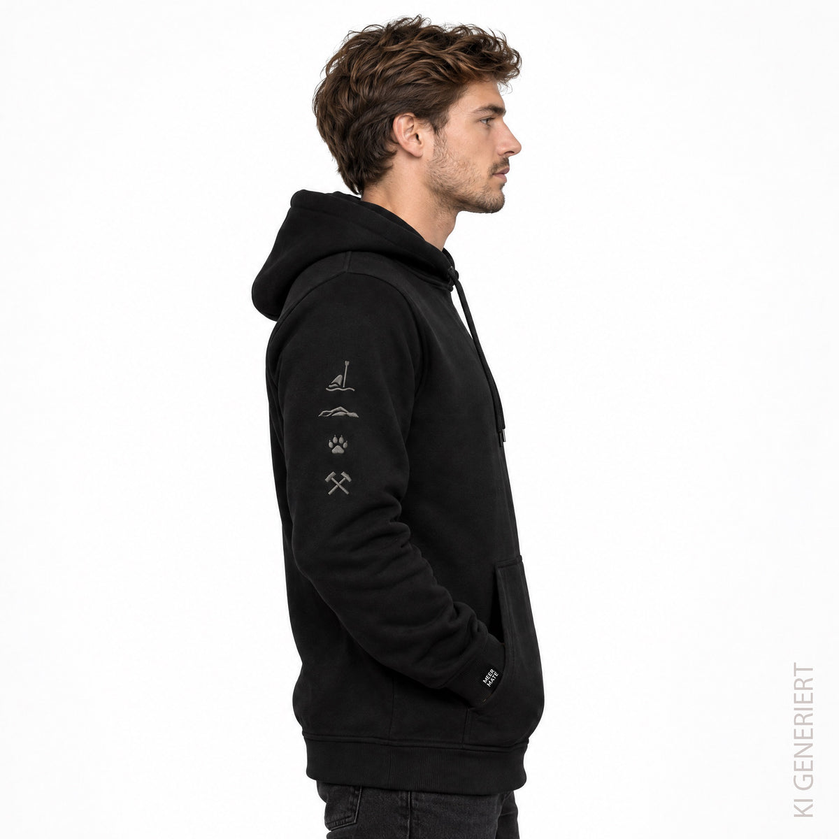 Fichtelgebirge Active - Schwarzer Hoodie mit Stick