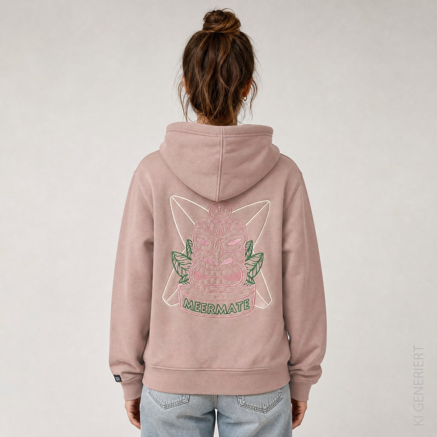 Tiki Servus Aloha - Kinder Hoodie beidseitig bestickt