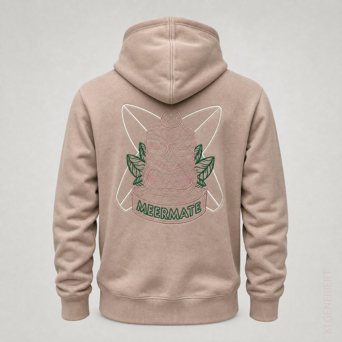 Tikki Servus Aloha - Hoodie mit grauem Stick vorne und farbigem Stick hinten
