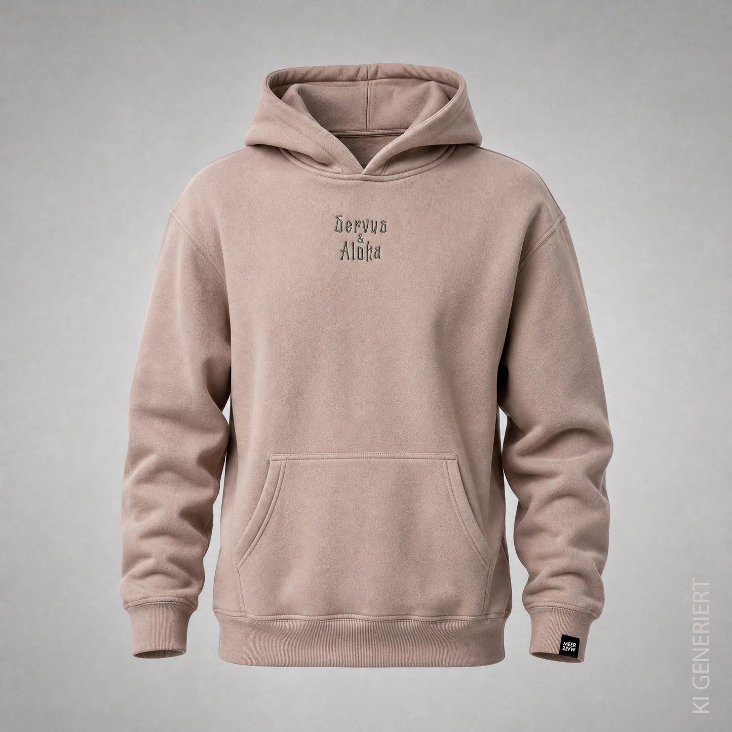 Tikki Servus Aloha - Hoodie mit grauem Stick vorne und farbigem Stick hinten