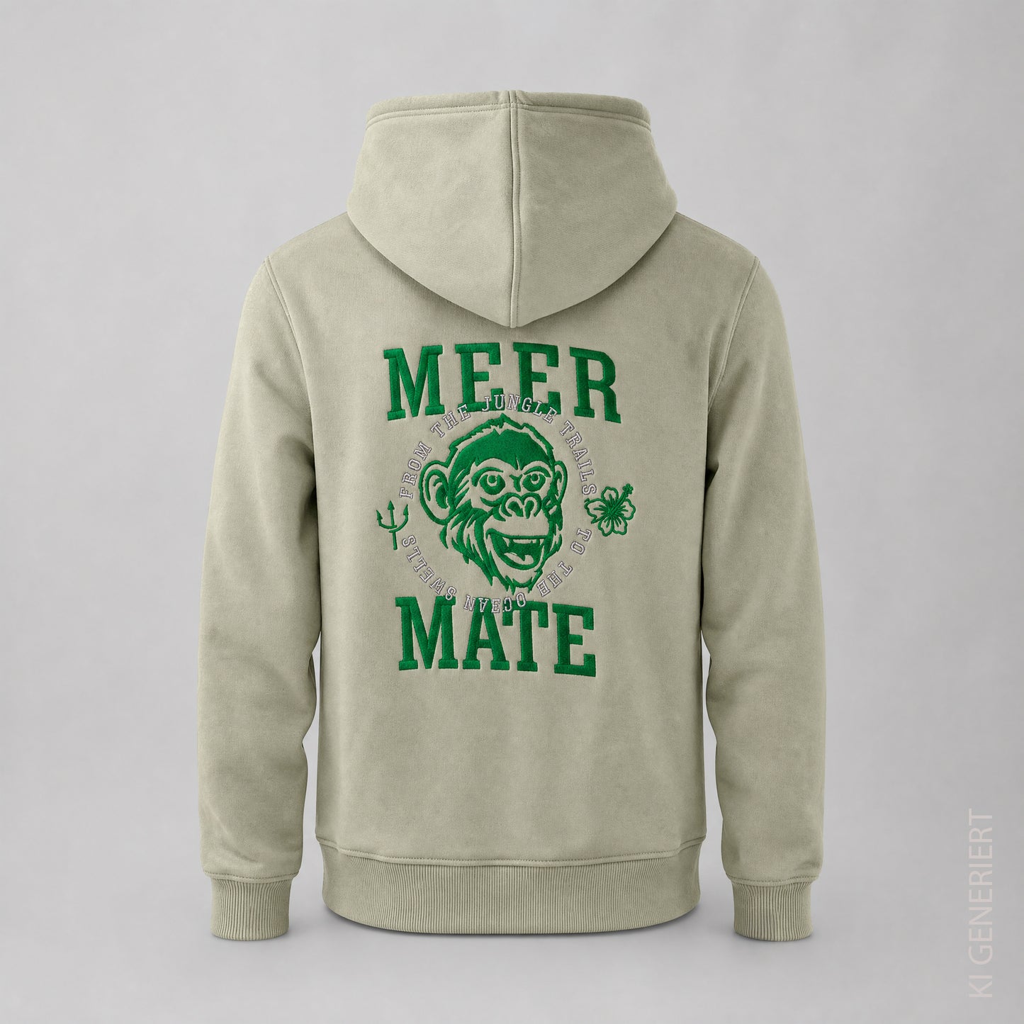 Affe - Kinder Hoodie beidseitig bestickt