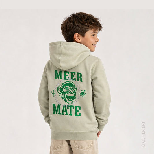 Affe - Kinder Hoodie beidseitig bestickt