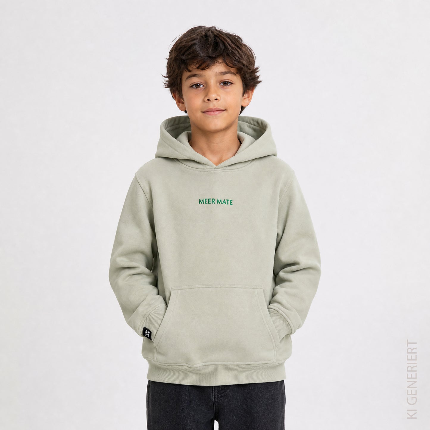 Affe - Kinder Hoodie beidseitig bestickt