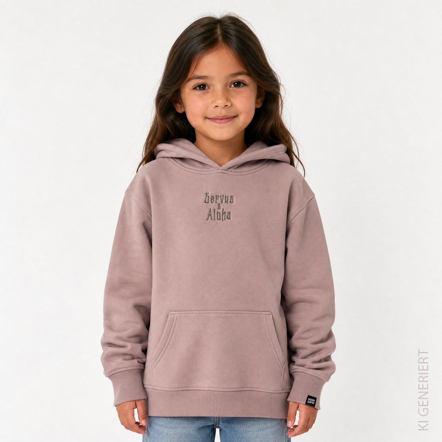 Tiki Servus Aloha - Kinder Hoodie beidseitig bestickt
