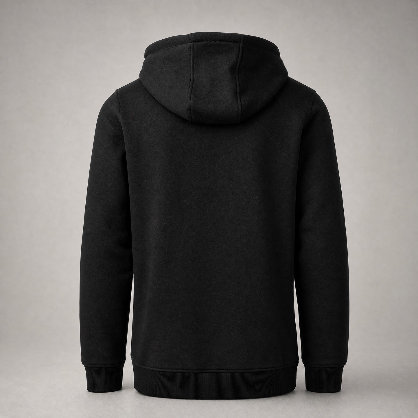 Black Square - Schwarzer Hoodie mit schwarzem Stick