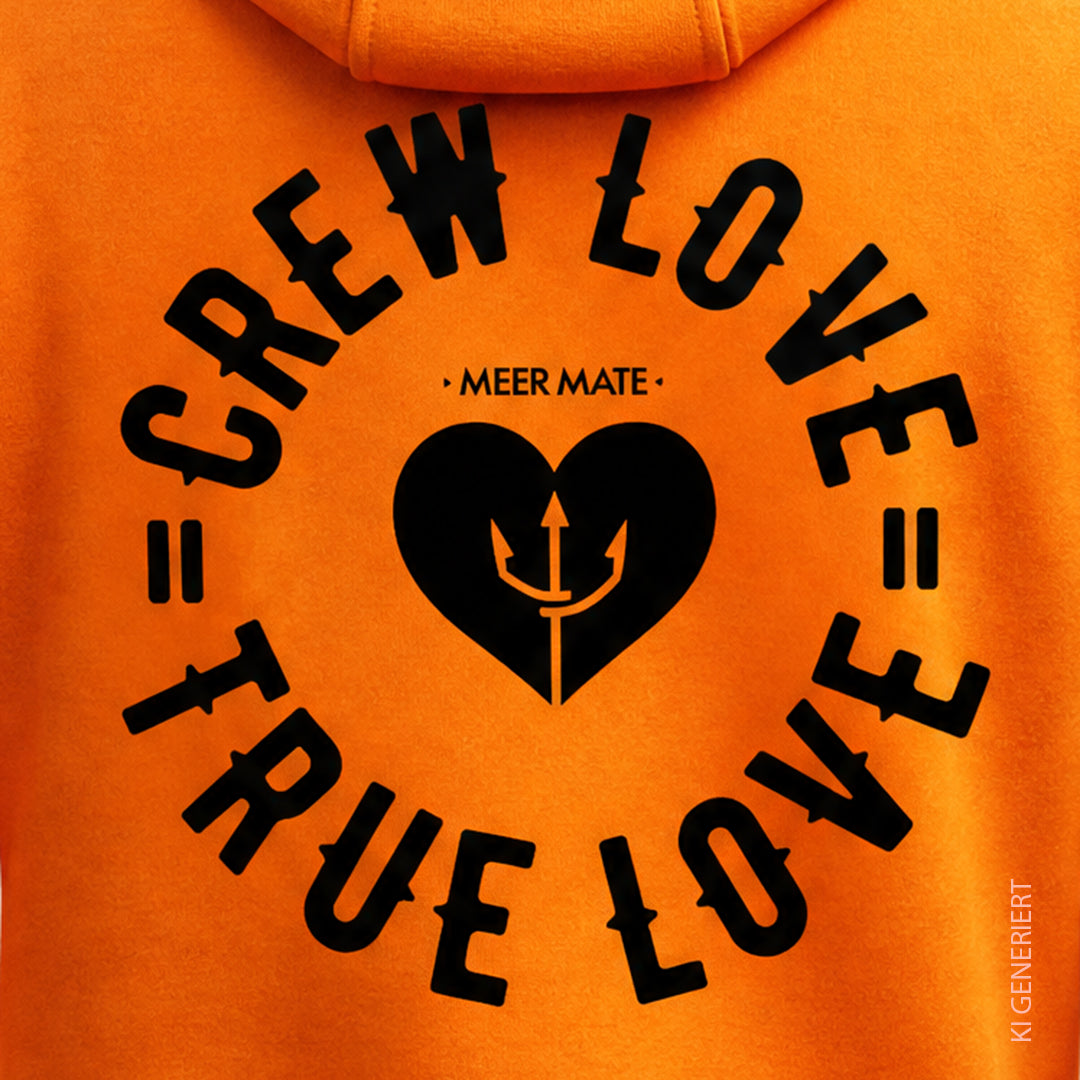 CrewLove - Oranger Hoodie mit Grafikdruck