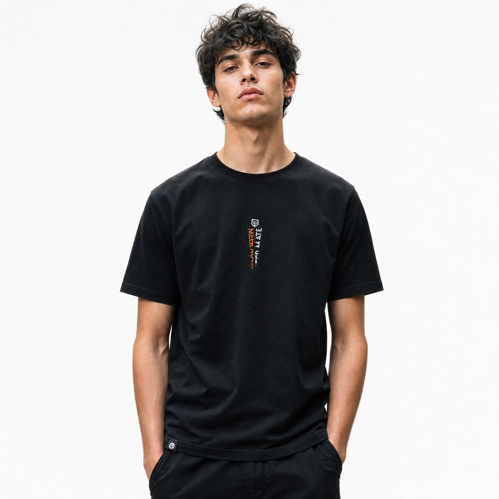 Cut - T-Shirt schwarz mit Druck vorne und hinten