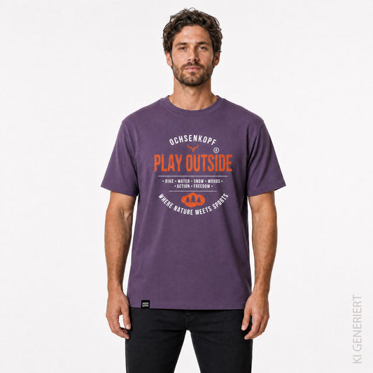 Fichtelgebirge Play Outside - Lila T-Shirt mit Druck