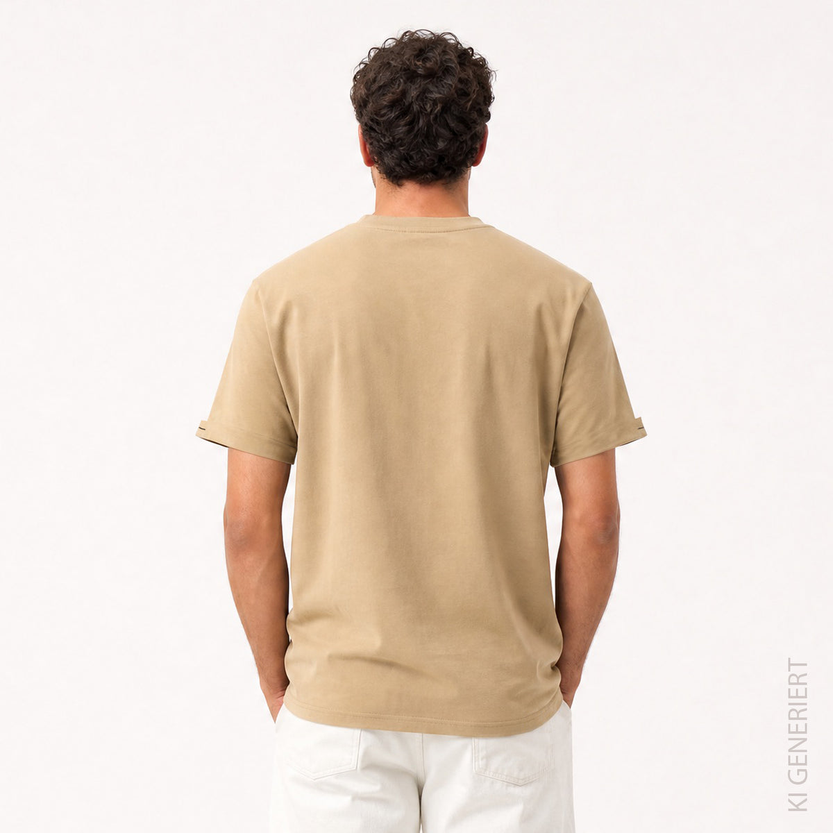 Santa Mate - Beiges T-Shirt mit Stick