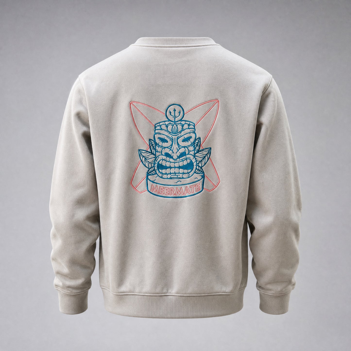Tikki Servus Aloha-  Crewneck Pullover mit farbigem Stick vorne und hinten