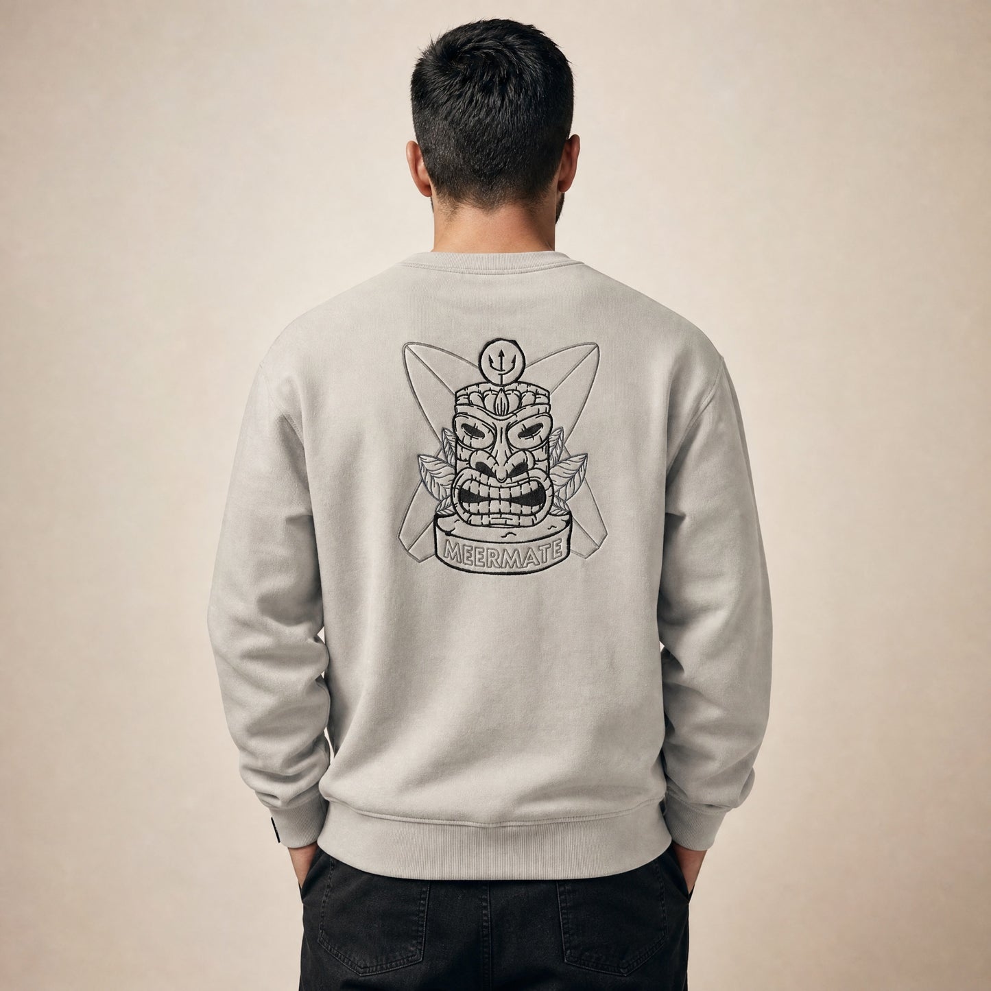 Tikki Servus Aloha - Crewneck Pullover mit dunklem Stick vorne und hinten